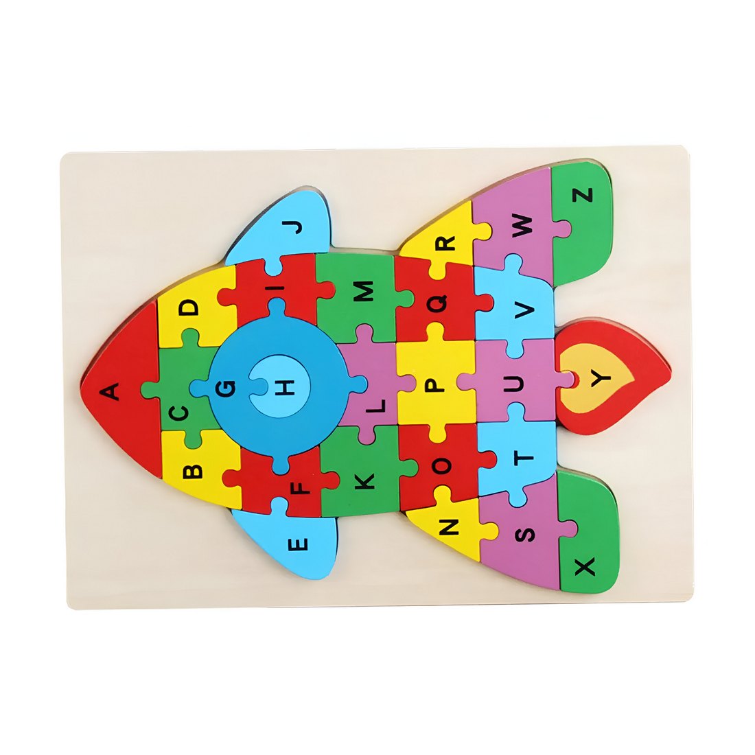 Rompecabezas En Madera Figuras Colores