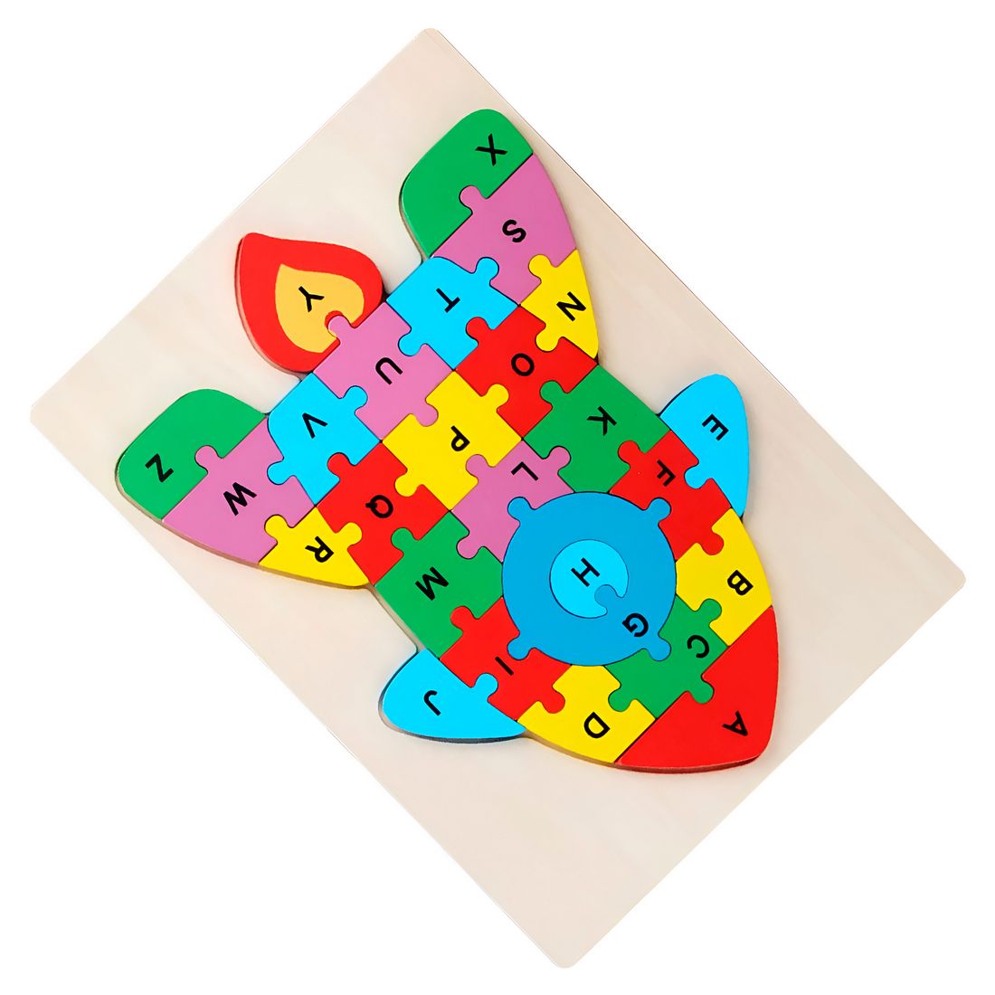 Rompecabezas En Madera Figuras Colores