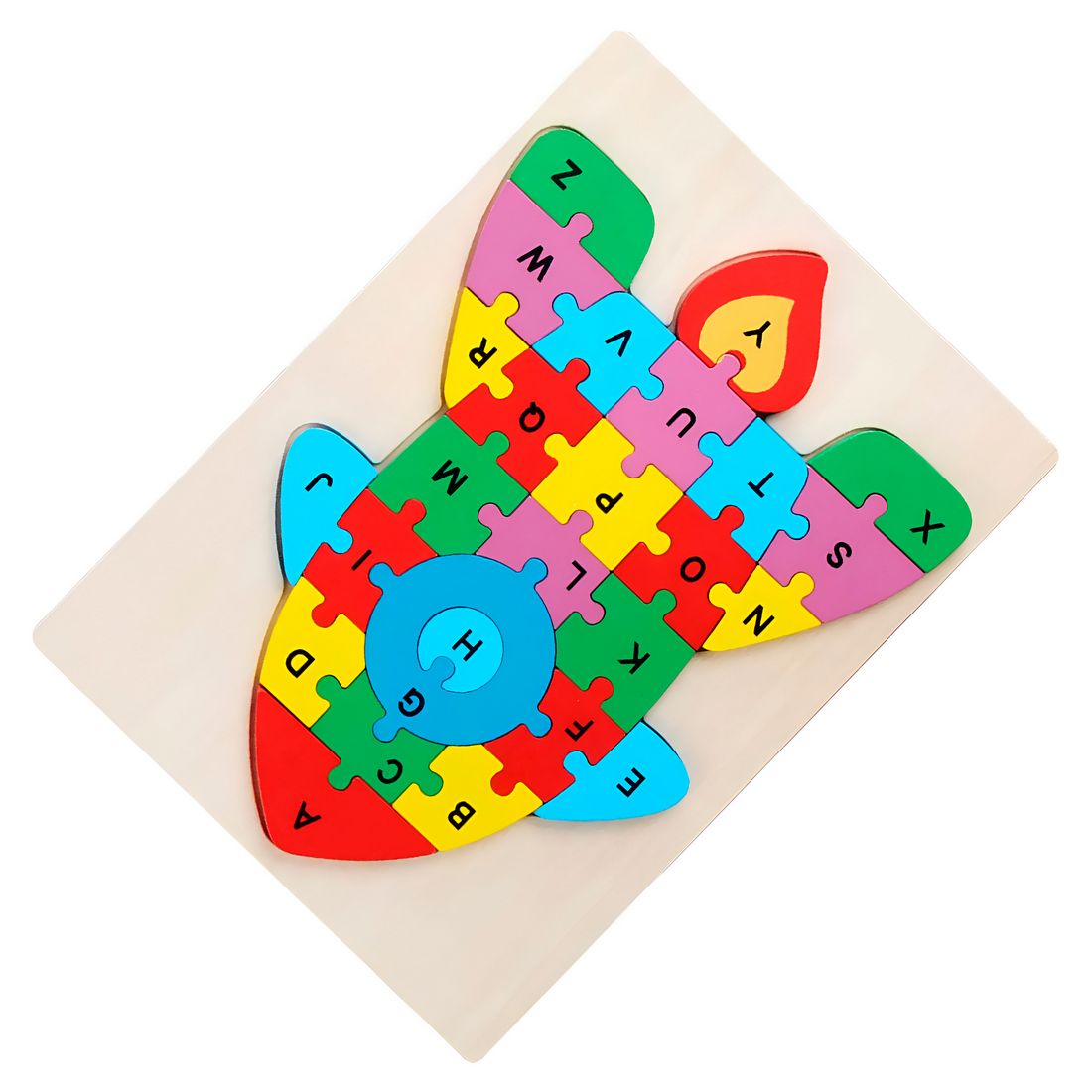 Rompecabezas En Madera Figuras Colores