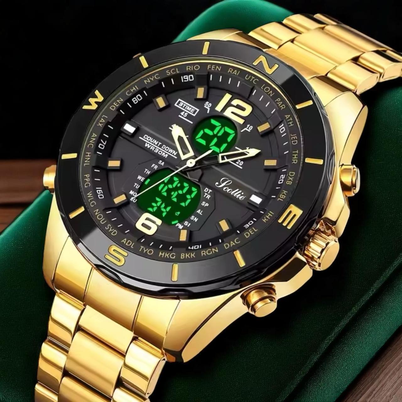 Reloj Scottie 1670 Doble Hora Acero Inox