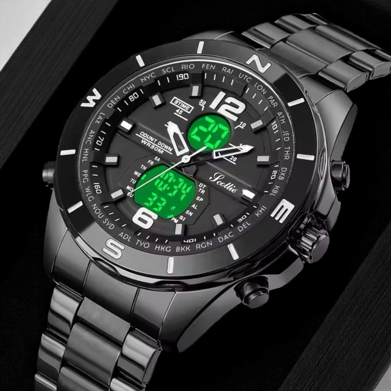 Reloj Scottie 1670 Doble Hora Acero Inox